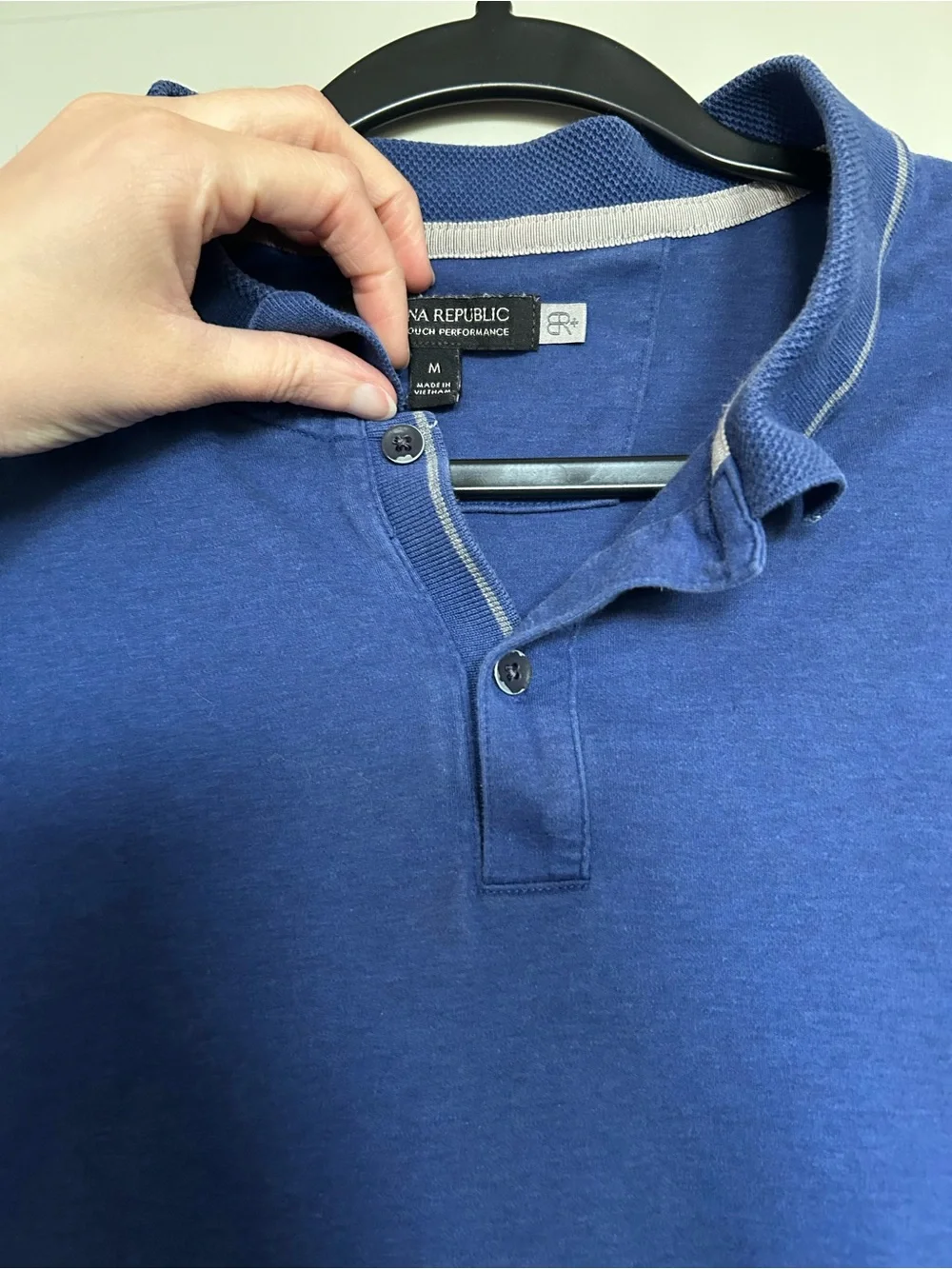 Banana Republic Luxury Touch Performance Men's Royal Blue Polo Shirt